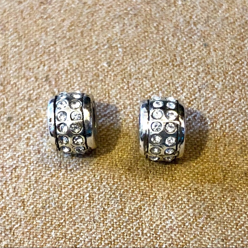 Two Brighton Mini beads Two rows of clear crystals Fit MINI holders ONLY Retired